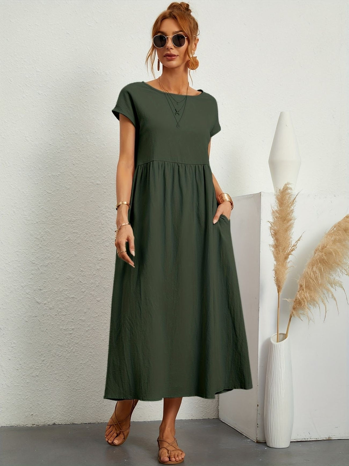Women’s Short Sleeve Midi Dress