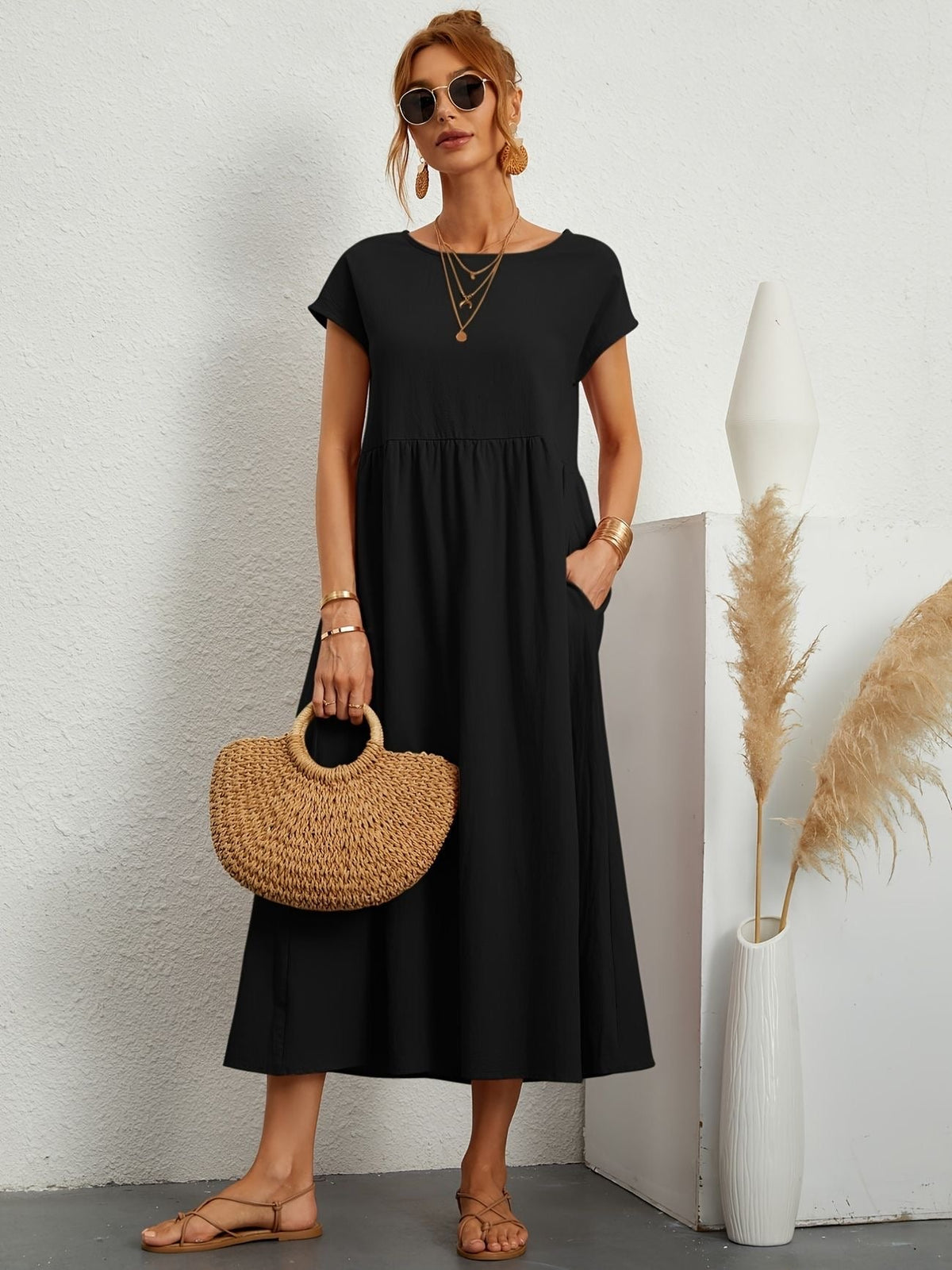 Women’s Short Sleeve Midi Dress
