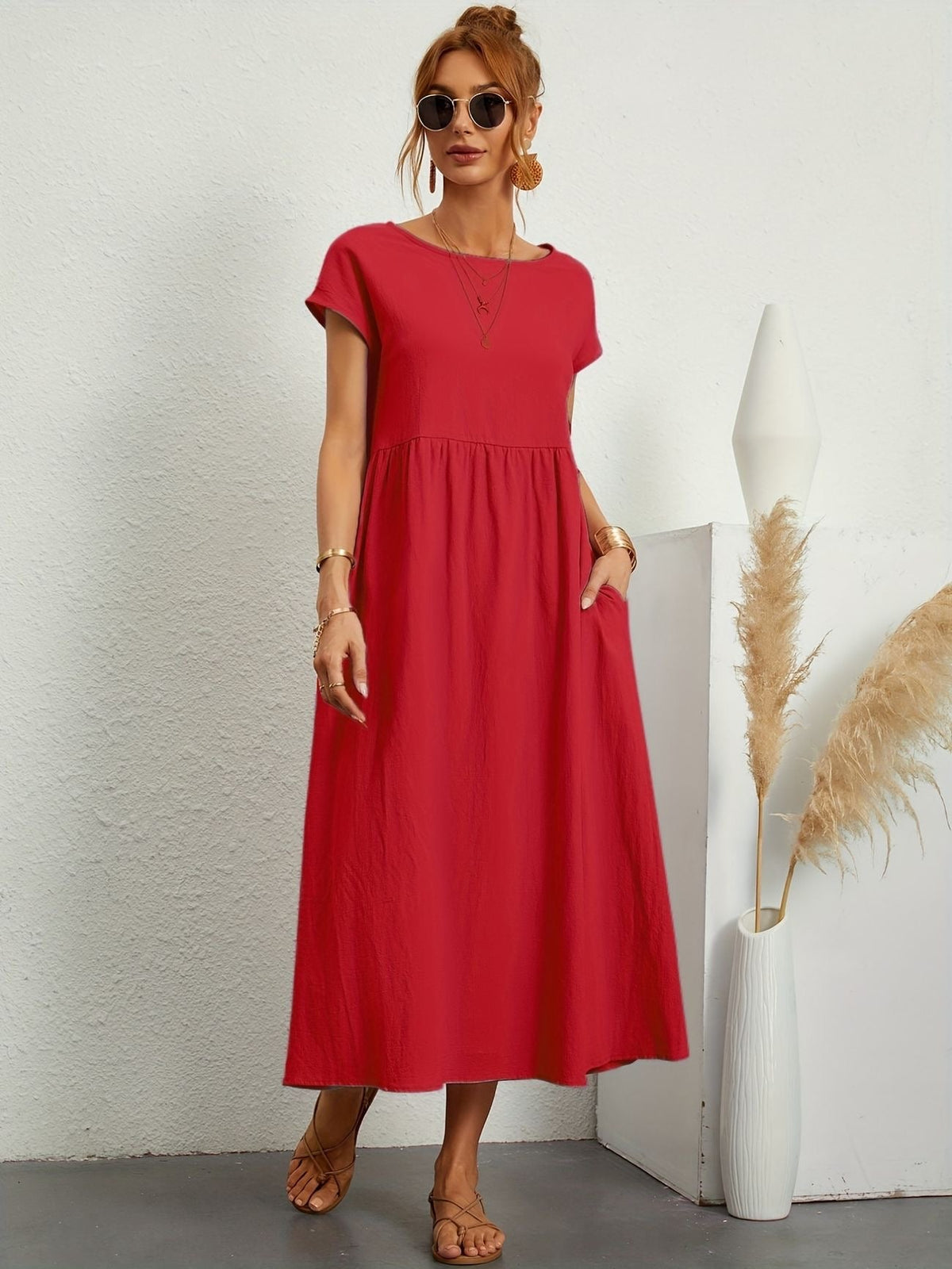 Women’s Short Sleeve Midi Dress