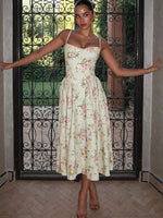 Women’s Sleeveless Corset Midi Prom Dress