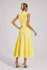 Women’s Sleeveless Lace Panel Midi Dress