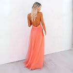 Women’s Sleeveless V-Neck Maxi Wedding Guest Dress