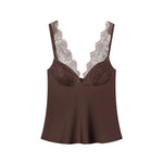 Women’s Spaghetti Strap Lace Trim Camisole Top