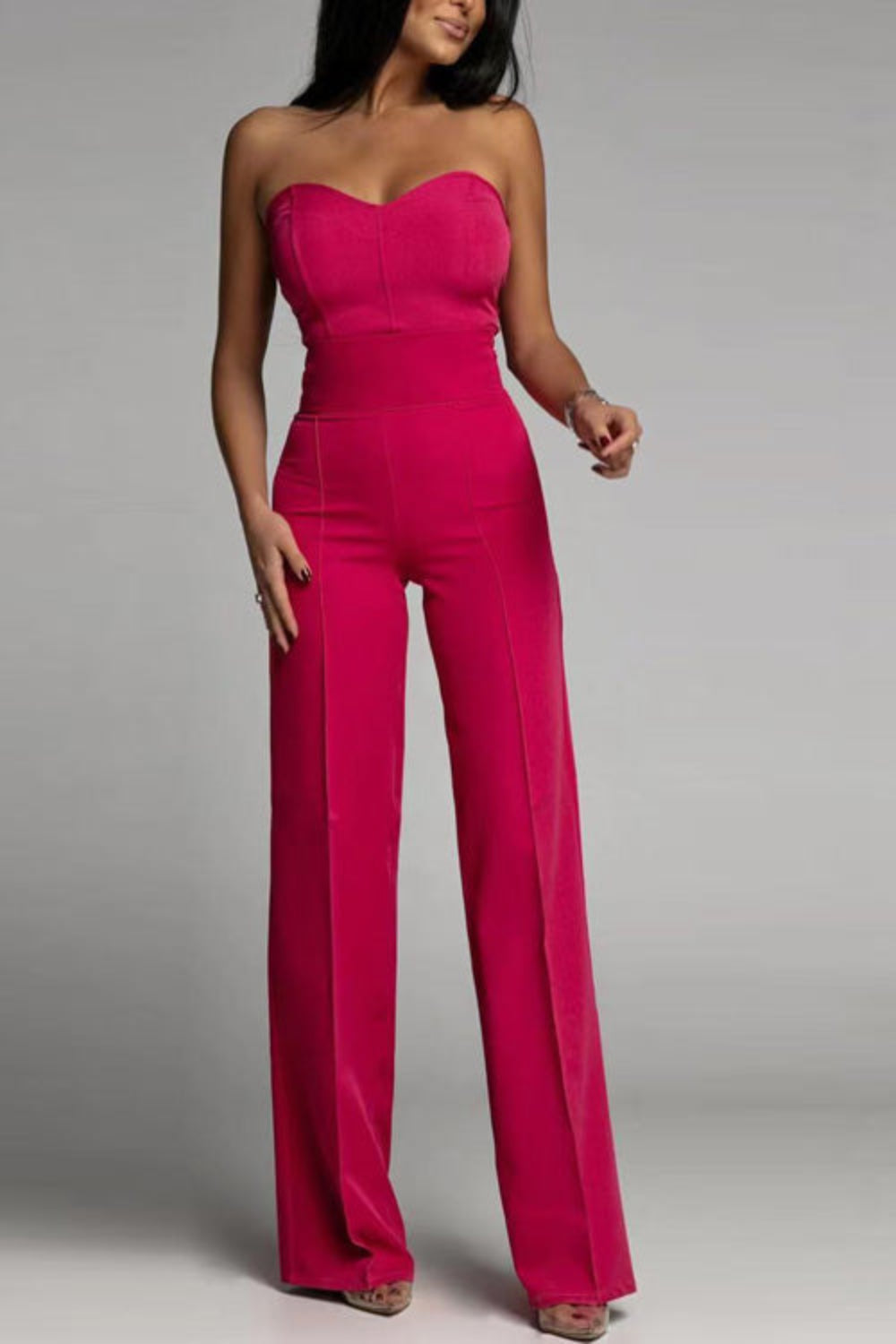 Women’s Strapless Wide Leg Jumpsuit