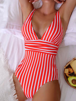 Women’s Striped One Piece Swimsuit