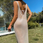 Women’s V-Neck Sleeveless Midi Swim Cover Up