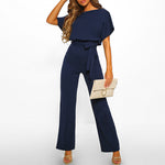 Women’s Wide Leg Belted Jumpsuit