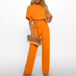 Women’s Wide Leg Belted Jumpsuit