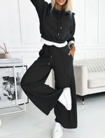 Women’s 2 Piece Cropped Hoodie Tracksuit Set