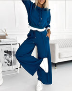 Women’s 2 Piece Cropped Hoodie Tracksuit Set