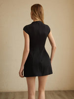 Women's A-Line High Neckline Mini Dress