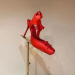 Women's Ankle-Tie Square-Toe Platform Stiletto High Heels