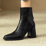 Women’s Back Zip Tassel Pull Block Heel Ankle Boots
