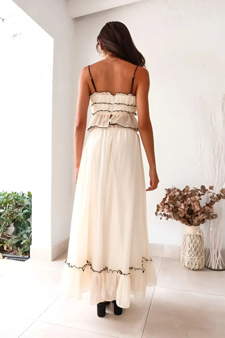 Women’s Boho Crop Top & Maxi Skirt 2 Piece Set