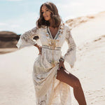 Women’s Boho Lace Long Sleeve Maxi Dress