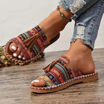 Women’s Boho Tassel Open Toe Slide Sandals