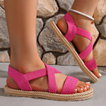 Women's Braided Edge Sole Criss-Cross Strap Sandals