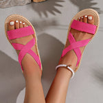 Women's Braided Edge Sole Criss-Cross Strap Sandals