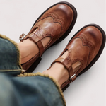 Women's Brogue-Detail T-Strap Mary Jane Shoes