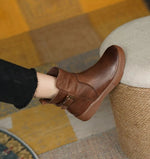 Women’s Buckle Strap Flat Ankle Boots