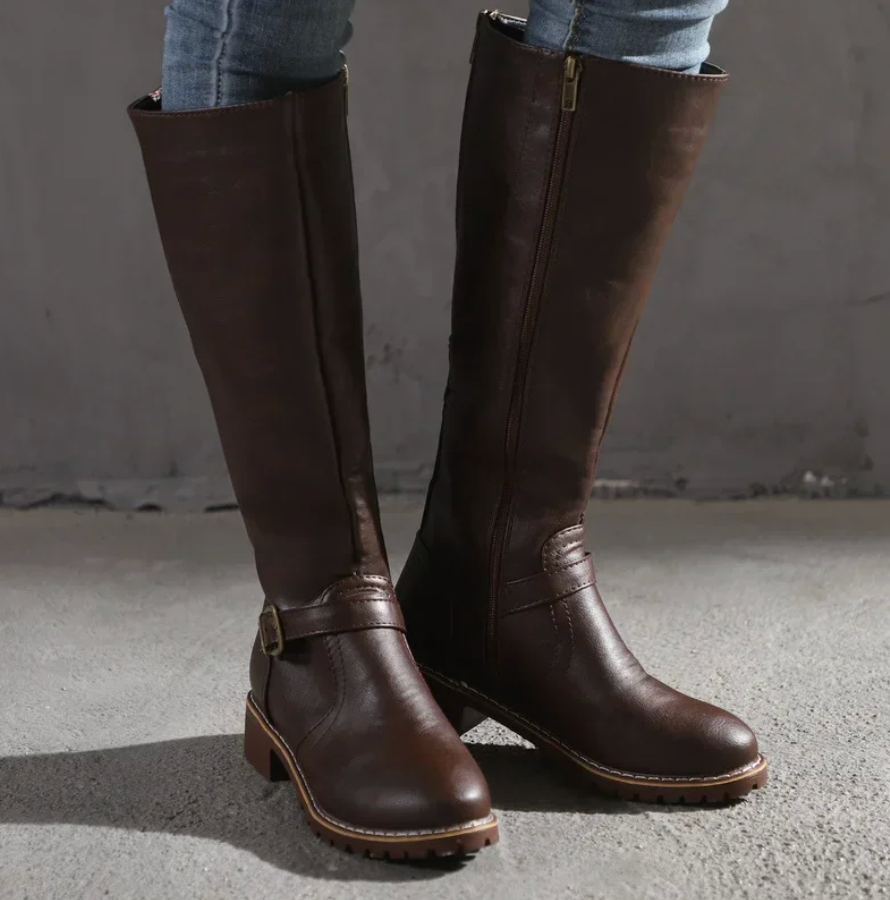 Women’s Buckle Strap Knee High Boots