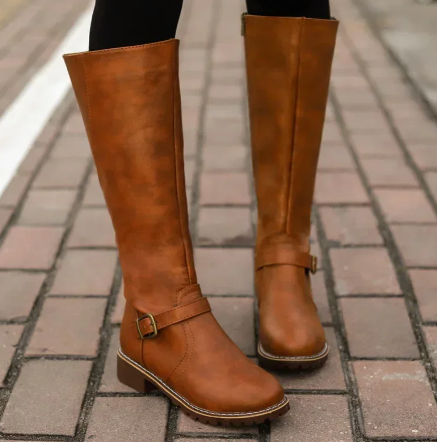 Women’s Buckle Strap Knee High Boots
