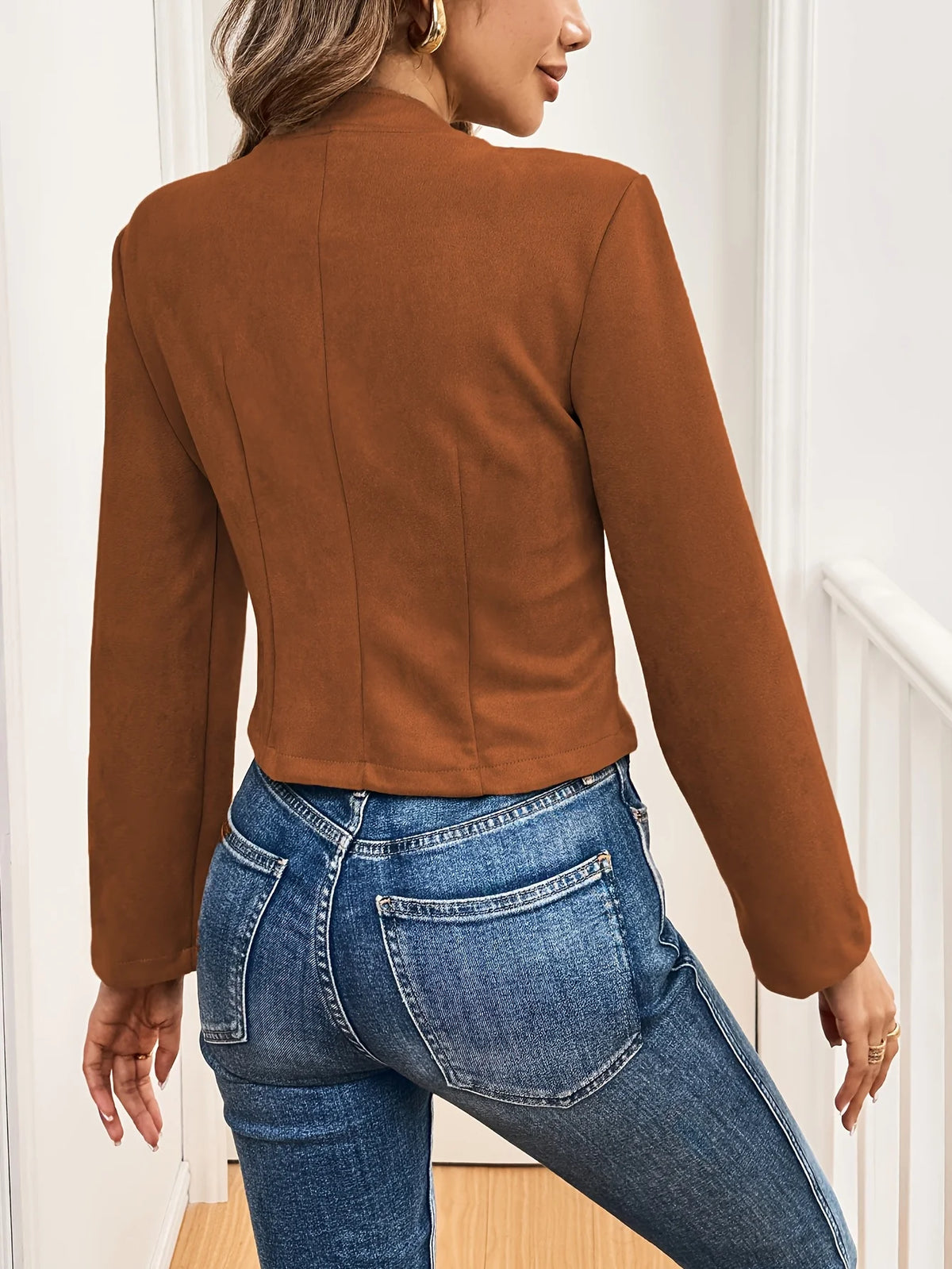 Women’s Button Detail Tailored Short Blazer