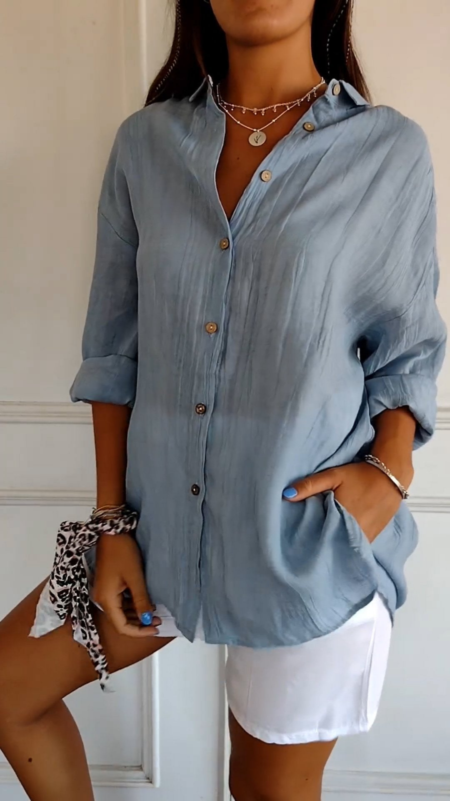 Women's Button Down Summer Blouse