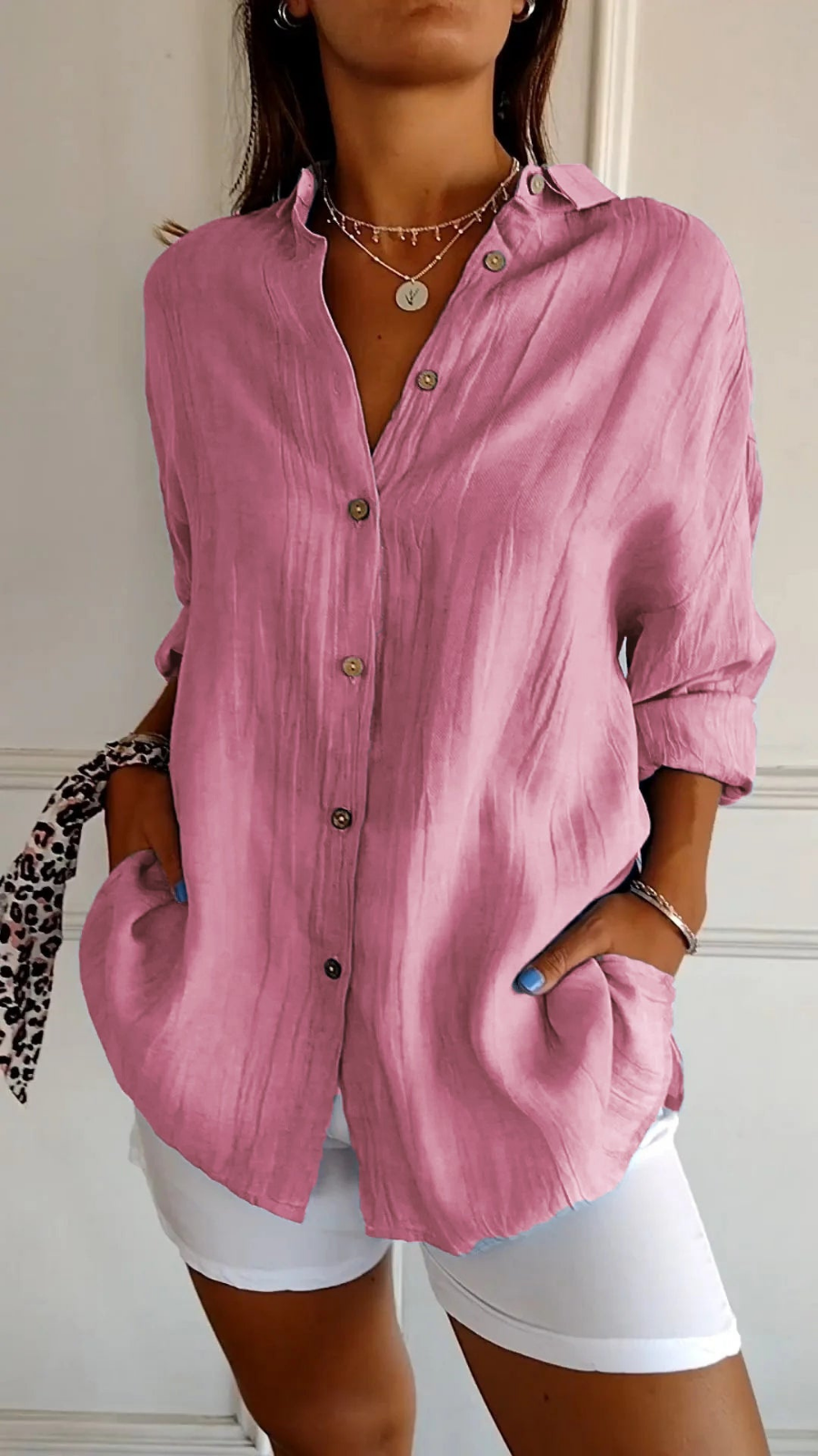 Women's Button Down Summer Blouse
