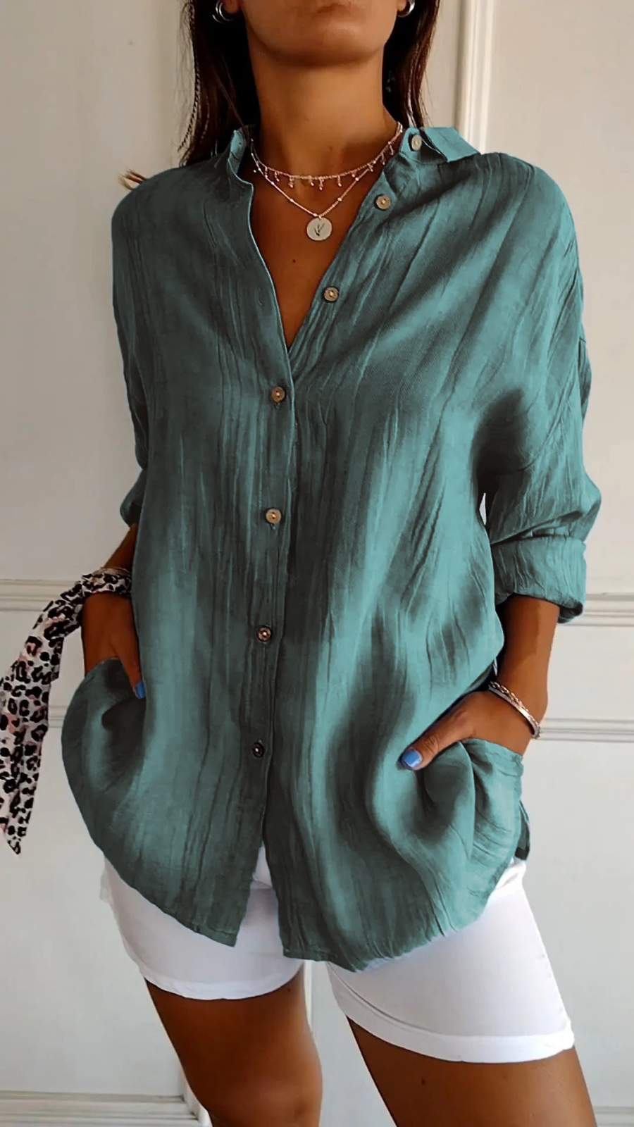 Women's Button Down Summer Blouse