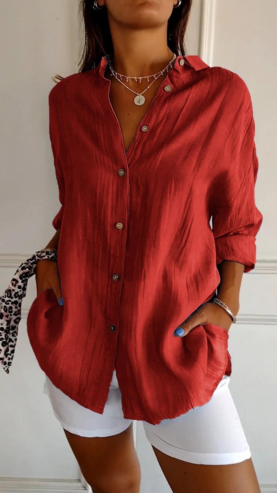 Women's Button Down Summer Blouse