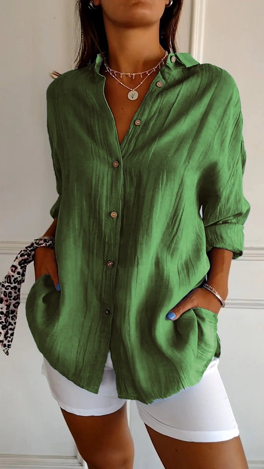 Women's Button Down Summer Blouse