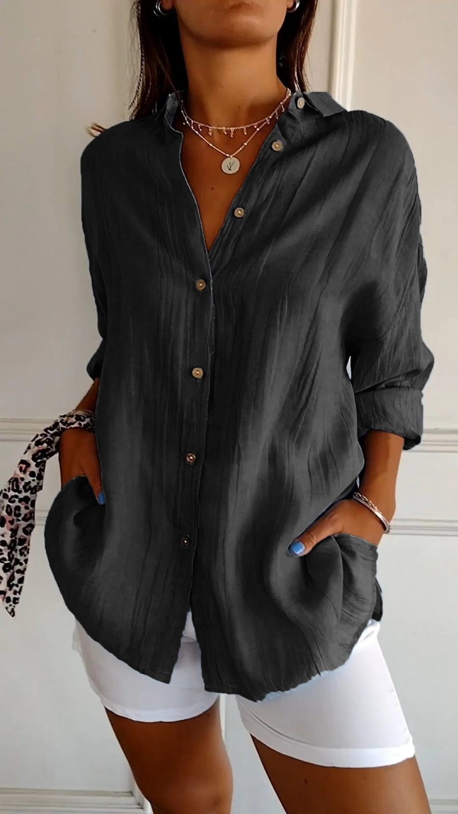 Women's Button Down Summer Blouse