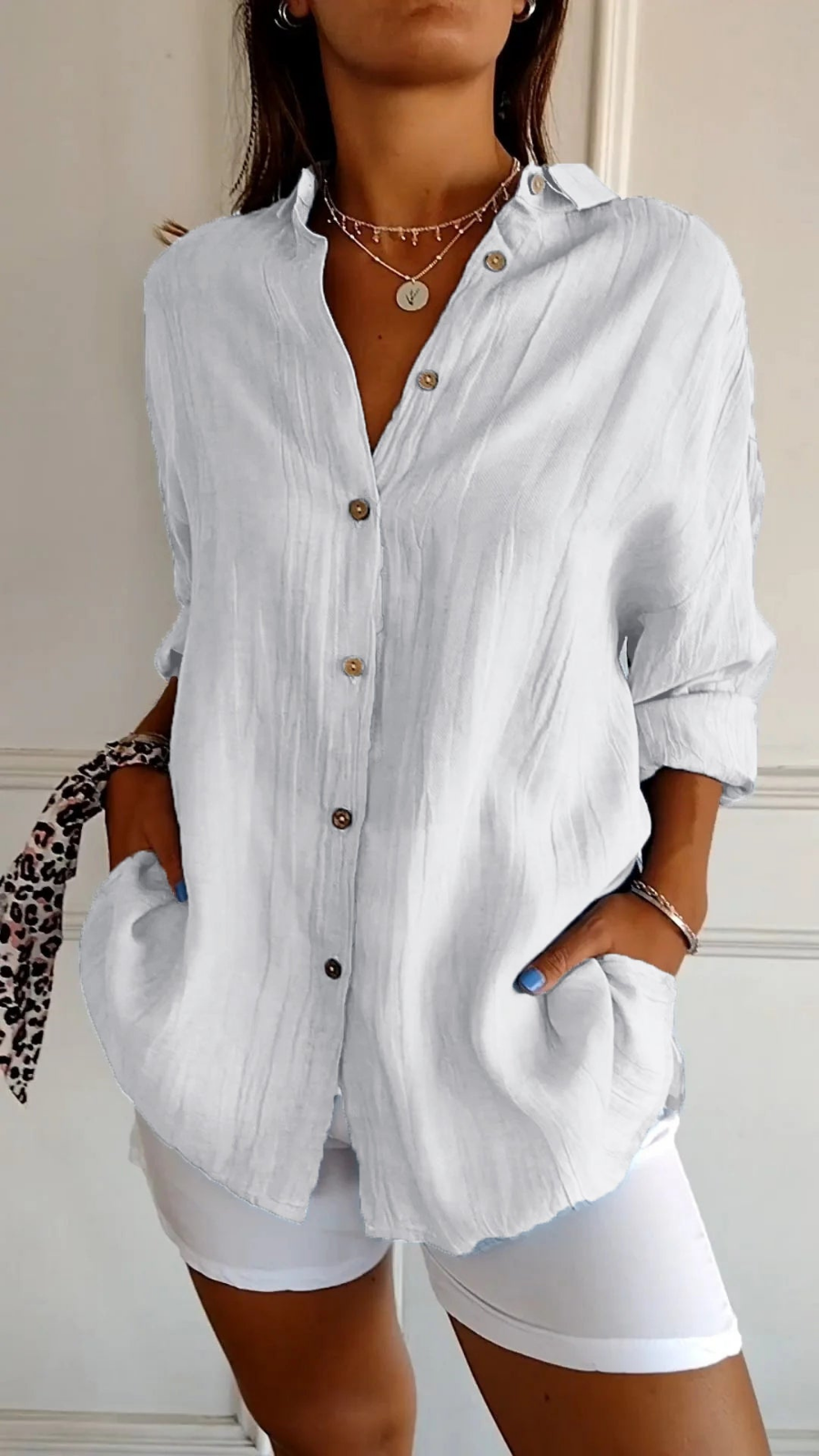 Women's Button Down Summer Blouse