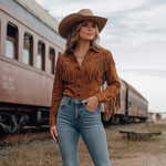 Women's Button-Front Fringe Western Shirt