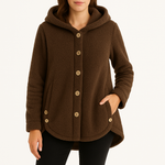 Women's Button-Front Side-Pocket Fleece Hoodie