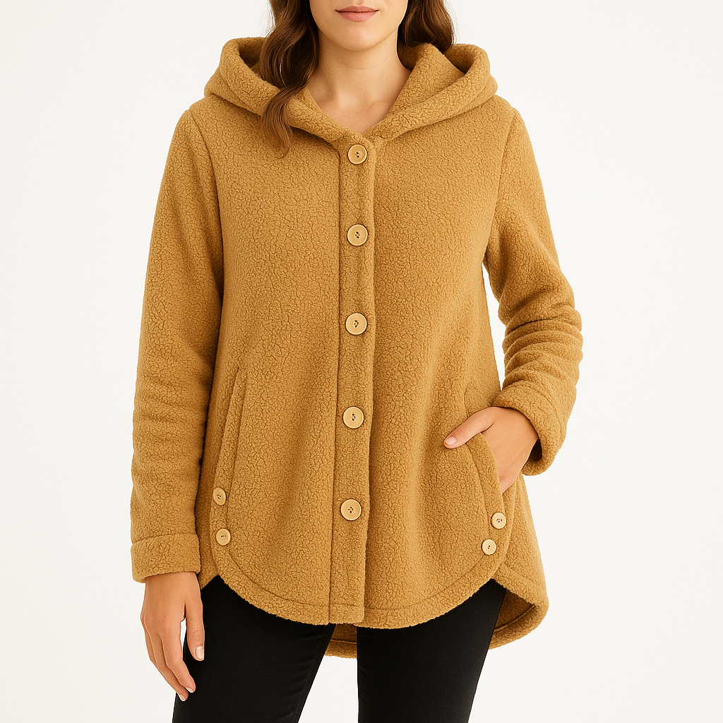Women's Button-Front Side-Pocket Fleece Hoodie