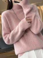 Women’s Cable Knit Turtleneck Long Sleeve Sweater