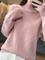 Women’s Cable Knit Turtleneck Long Sleeve Sweater