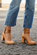 Women’s Casual Closed Toe Block Heel Back Zipper Heels