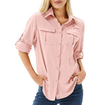 Women's Chest Pocket Button-Down Long Sleeve Shirt