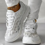 Women's Chunky Sole Lace-Up Sneakers