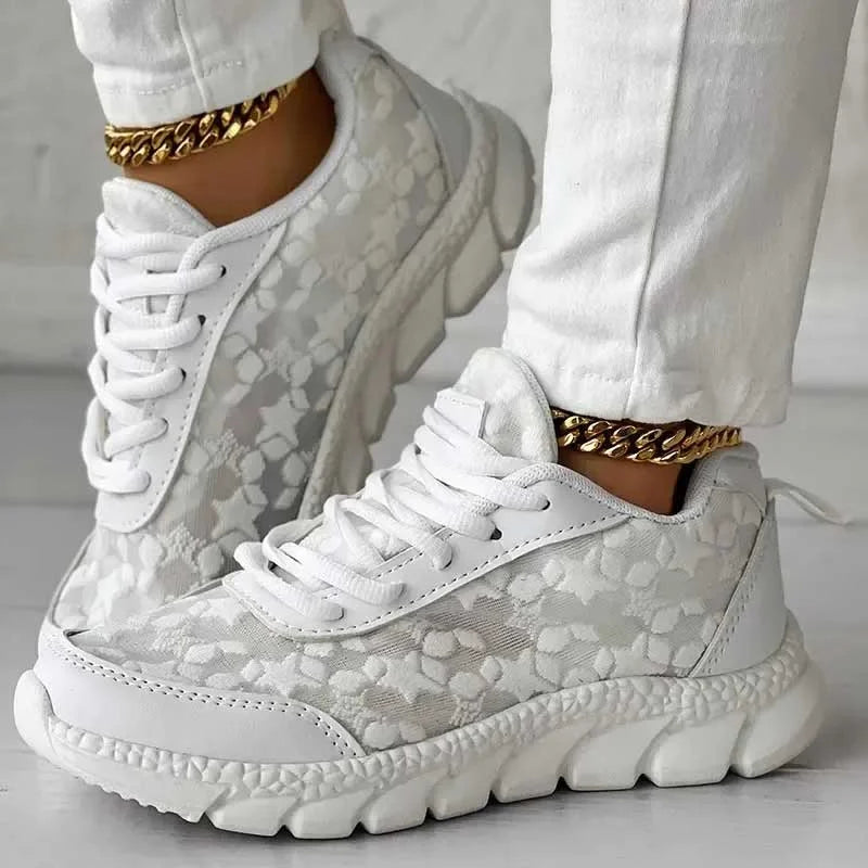 Women's Chunky Sole Lace-Up Sneakers