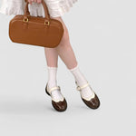 Women’s Closed Toe Buckle Strap Contrast Mary Jane Shoes