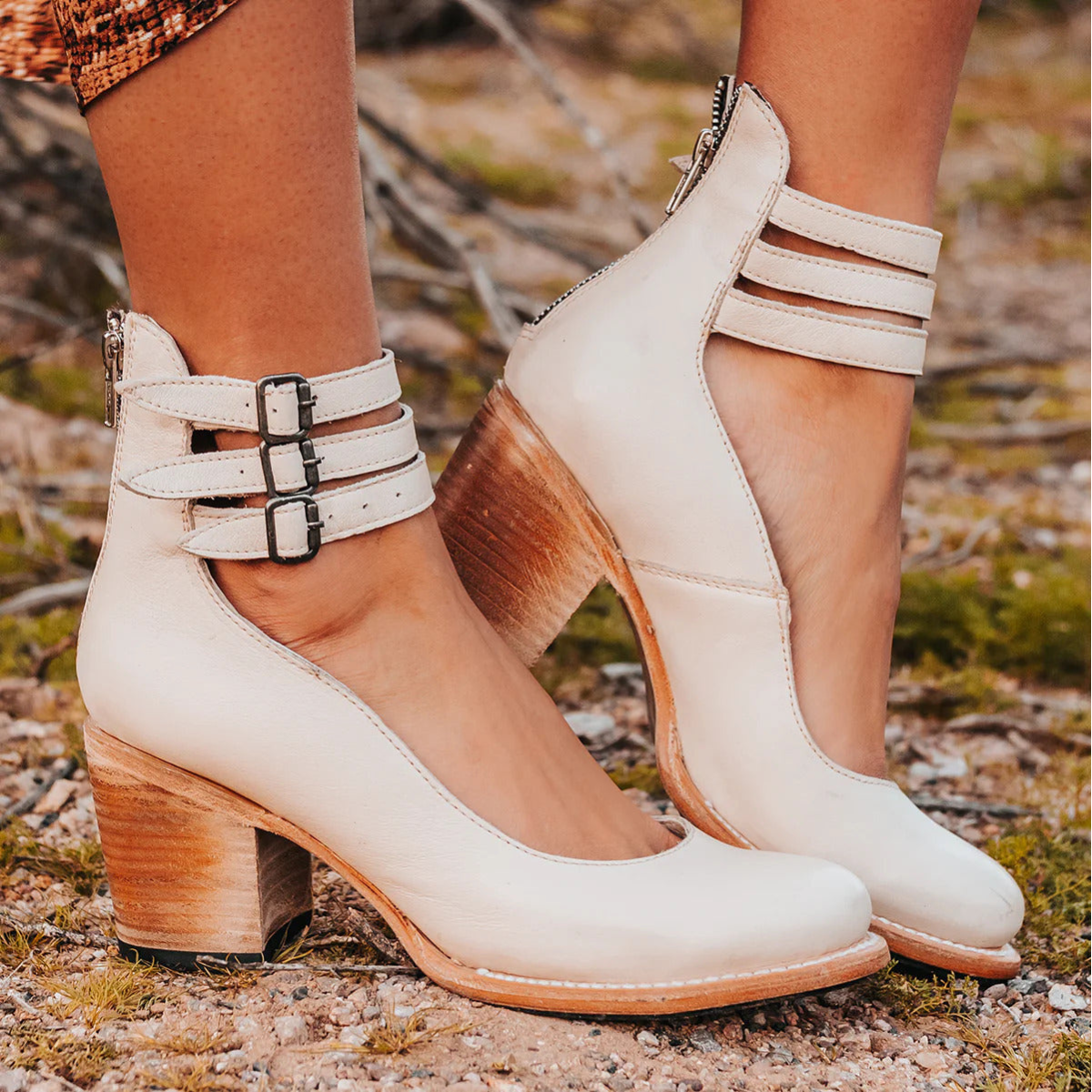 Women’s Closed-Toe Multi Strap Block Heel Ankle Boots