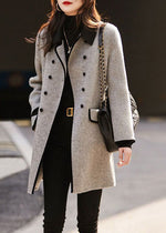 Women's Collared Flap Pocket Wool Coat