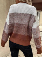 Women’s Color Block Long Sleeve Knit Sweater
