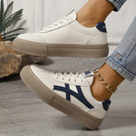 Women’s Contrast Stripe Lace Up Low Top Sneakers