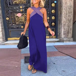 Women's Criss-Cross Halter Neck Sleeveless Maxi Dress