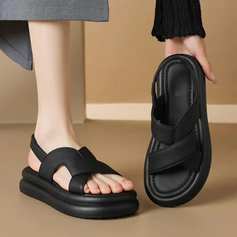 Women's Criss-Cross Straps Platform Slingback Sandals
